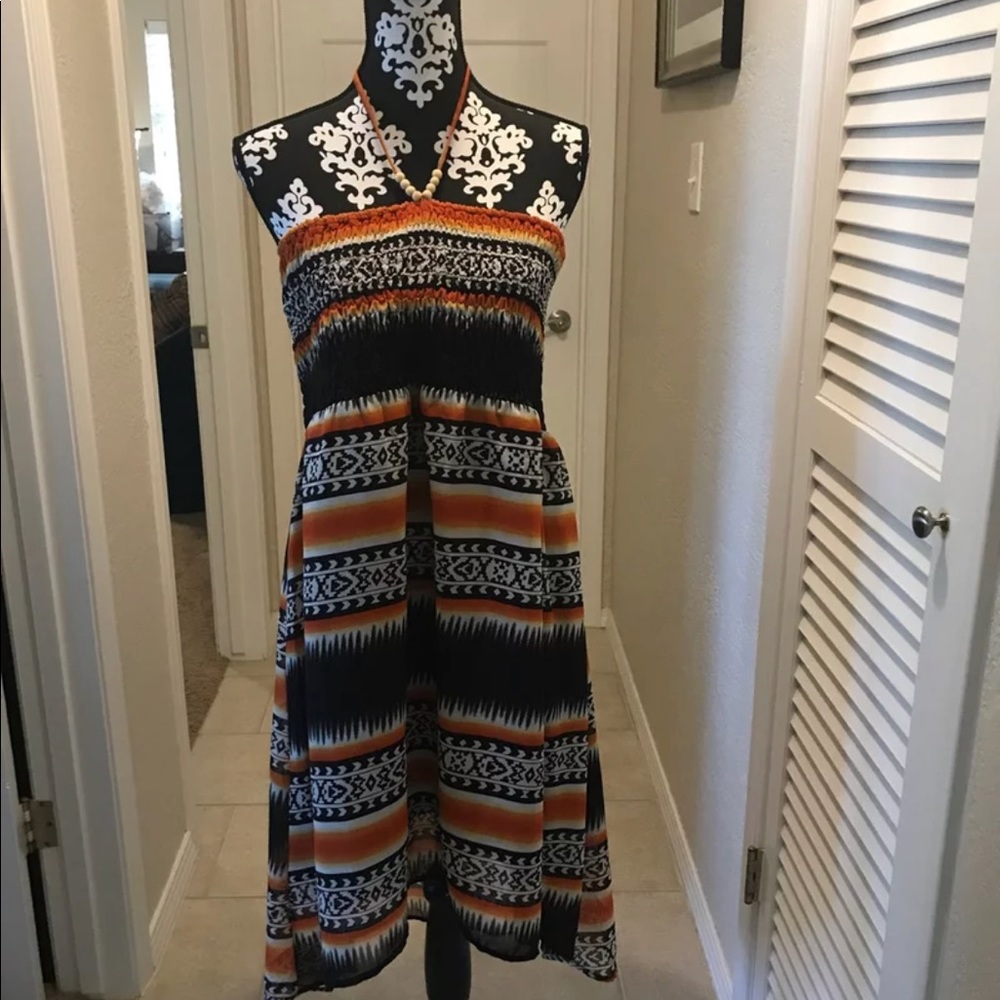 Lucy Tribal Pattern Hi Low Dress Sz 3X